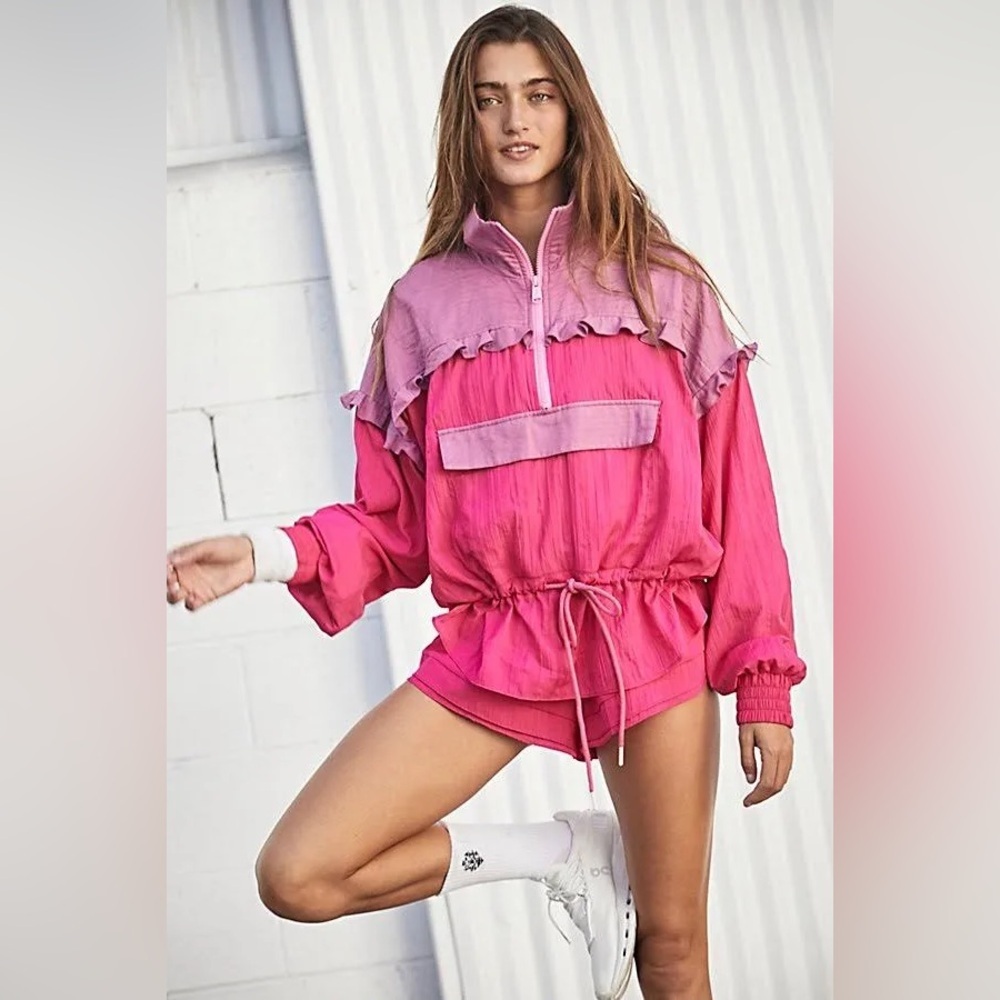 Free People Two-Tone Pink Ski Jacket